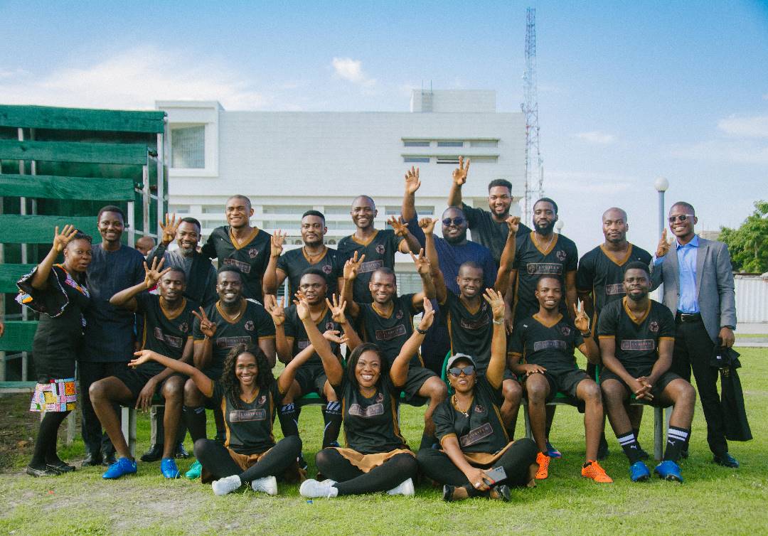 Members of MMBA4 Class before the Dean’s Cup Kick-off Match.
